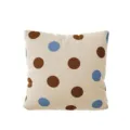 Modern square throw pillow with beige base and blue brown polka dots for home decor. - BBMW03 / Double Sided 35x35cm (Cover Only)