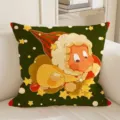 Christmas decorative throw pillow cover with cute vintage cartoon star man design for sofa home decor. - 35x35cm (Cover Only) / IST08