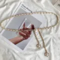Women pearl chain belt fashion metal strap elegant dress accessory dress waist decoration chic - #278 White