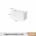 Dettaglio delle dimensioni del piccolo organizer da parete bianco a 2 scomparti - Scatolina Bianca Sospesa - Bassa 2 Scomparti / 9.2x4.5x5cm