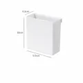 Vista dettagliata del contenitore bianco da appendere 9,5x4,5x10cm per organizzazione - Scatolina Bianca Sospesa - Lunga 1 Scomparto / 9.5x4.5x10cm