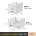 Organisateur de tiroir blanc extensible avec largeur réglable pour le rangement de cuisine - Boîte avec Ouverture en U Extensible / Modèle peu profond