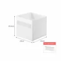 Petite boîte de rangement rectangulaire blanche avec poignée longue et accessoire - Boîte Rectangulaire à Trou Ovale / S