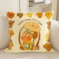 Cute cartoon cushion cover, removable pillowcase with adorable bear and baker design for room. - 35x35cm (Cover Only) / IST10