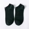 Hombres calcetines bajos negros transpirables algodón verano cortos calcetines deporte - Talla única / Negro