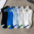 Trendy men short cotton socks colorful low cut casual sports boat socks for summer daily wear. - One Size Single Socks (Sizes 37-43) / Mixed 5 Colors