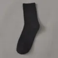 Calze da uomo nere a coste, calzini in cotone traspiranti casual per sport e uso quotidiano. - Taglia unica uomo (cartellino indipendente per ogni paio) / Nero