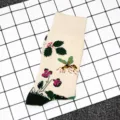 Casual botanical print mid-tube socks for men and women, vintage floral pattern cotton - Unisex (37-43) / No. 28 (Botanical & Insect)