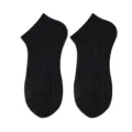 Men's black athletic ankle socks breathable mesh cotton casual sports short socks pair - One Size / Low-Cut Black Socks (Regular Style)