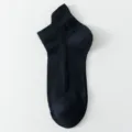 Women black mesh short socks breathable ankle socks spring summer lightweight boat socks - One Size / Black