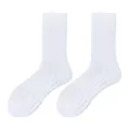Men's white athletic crew socks with breathable mesh and cushioned sole for sports. - One Size / Knee-High White Socks (Regular Style)