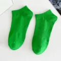 Calzini corti verdi da donna in cotone tinta unita calze basse antiscivolo invisibili - Taglia unica donna (cartellino singolo, misura 36-41) / Verde erba