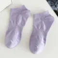 Women solid color low cut ankle socks casual candy color short cotton socks footwear - Women's One Size (Individual Tag, EU 36-41) / Light Purple