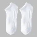 Men white athletic sports socks with towel bottom, breathable ankle socks for summer daily use. - One Size / White Ankle Socks (Cushioned Sole)