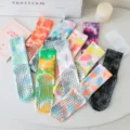 Summer tie-dye yoga socks non-slip pilates mid-tube fitness sports socks for women activewear - One Size (EU 36-42) / 10 Colors Mixed