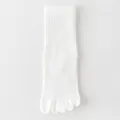 Calzini bianchi cinque dita donna cotone traspirante dita separate sportivi casual - Taglia unica (misura 36-40) / Bianco
