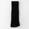 Calzini dita uomo neri cotone gambaletto monocolore traspiranti calze sportive casual - Taglia unica (misure 37-43) / Nero