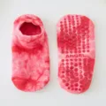 Tie-dye pilates yoga socks with anti-slip grips on sole, breathable short athletic fitness socks. - One Size (36-41) / Tie-Dye Red