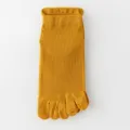 Hombres Verano Amarillo Algodón Calcetines 5 Dedos Transpirable Malla Corte Bajo Dedos - Talla única (tallas 37-43) / Amarillo jengibre