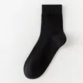 Calze da uomo in cotone mesh nero traspirante, primavera estate casual business sport - Taglia unica (taglie 36-43) / Nero