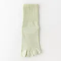 Calzini a cinque dita verde chiaro da donna, calze sportive in cotone traspirante con dita. - Taglia unica (misura 36-40) / Verde chiaro