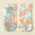 Tie-dye non-slip yoga pilates socks, breathable cotton ankle socks with grip dots for women daily. - One Size / Color 5