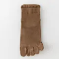Calcetines cinco dedos hombre verano algodón transpirable color sólido malla cortos separados - Talla única (tallas 37-43) / Café