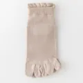 Calcetines de cinco dedos de algodón transpirable para hombre verano malla deportiva - Talla única (tallas 37-43) / Caqui