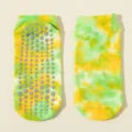 Tie-dye non-slip grip socks for women, perfect for Pilates, yoga, and barefoot floor workouts. - One Size / Color 7