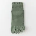 Calcetines deportivos de cinco dedos de algodón transpirable verde para hombre, cortos. - Talla única (tallas 37-43) / Verde Militar