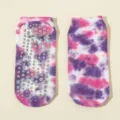 Tie-dye non-slip yoga socks, pilates grip socks with dots for women, purple pink variant. - One Size / Color 8