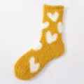 Donne soffice pile inverno calde calzini morbido carino cuore modello accogliente - Taglia unica / Curcuma