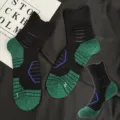 Herren Sport Kompression Basketball Socken schwarz gruen Mittelschaft rutschfest Training - Einheitsgröße (Größe 37-44) / Schwarz