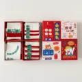 Exam blessing socks gift box, red striped lucky socks for students success and good luck. - One Size (EU 36-43) / Deluxe Packaging 1 (Gift Box + Tote Bag)