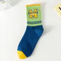 Street style mid-calf socks with hip-hop letter pattern, trendy student athletic long socks - One Size Unpacked Socks (Size 37-44) / Light Green