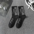 Street style cotton crew socks featuring a cool robot pattern. Comfortable and trendy. - Robot One Size / Size 5