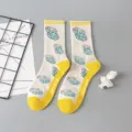 Trendy cotton mid-tube socks with robot patterns, comfortable autumn streetwear long socks. - Robot One Size / Size 7
