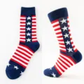 Herren Baumwollsocken mit USA Flagge Muster und bequeme Wadenfuesse fuer den Alltag - Herren Übergröße / 4#