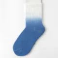 Gradient tie-dye mid-calf cotton socks for women, stylish spring and summer sports casual socks. - Kids' Style White and Blue