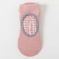 Calzini da yoga rosa antiscivolo con pallini, cotone traspirante per fitness da donna - Taglia unica / Vestibilità regolare / Rosa chiaro