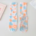 Summer tie-dye yoga socks anti-slip pilates mid-tube socks fitness sports women socks - One Size (EU 36-42) / Sky Blue