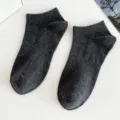 Women's low cut casual solid color boat socks breathable cotton short socks dark grey - Women's One Size (Individual Tag, EU 36-41) / Dark Gray