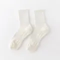 Herren weiße Sportsocken atmungsaktives Mesh Frotteesohle Sommersocken Freizeitsocken - Einheitsgröße / Überknietiefe / Gebrochenes Weiß