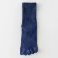 Calze a cinque dita uomo tinta unita tubo medio cotone blu scuro stile sportivo base - Taglia unica (misure 37-43) / Blu navy