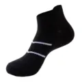 Men's low-cut sports socks breathable running athletic short socks black with white stripes - One Size (Sizes 37-44) / Black