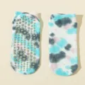 Tie-dye non-slip Pilates yoga socks for women, short boat socks with grip dots for home. - One Size / Color 9
