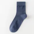 Chaussettes respirantes en coton mesh pour homme en bleu foncé, chaussettes décontractées. - Taille unique (tailles 36-43) / Bleu marine