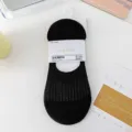 Black women's invisible mesh boat socks, anti-slip summer thin low cut short socks. - One Size (Size 36-41) / Black (Cable Knit Pattern)