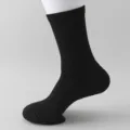 Men's black mid-tube sports socks, professional basketball anti-slip breathable sweat-absorbent. - One Size (Sizes 37-44) / Black