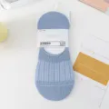 Women light blue mesh invisible socks shallow mouth breathable summer short socks - One Size (Size 36-41) / Light Blue (Cable Knit)